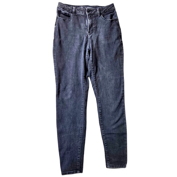No Boundaries Black High Rise Stretch Denim Grunge Skinny Jeans Juniors Size 9 - Picture 1 of 5